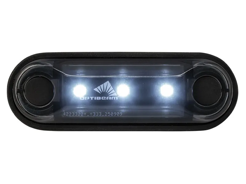 Optibeam Dark Phantom LED-positionsljus vit 85,4 x 28,1 mm, 5 m ADR-kabel - Ledextraljus.eu