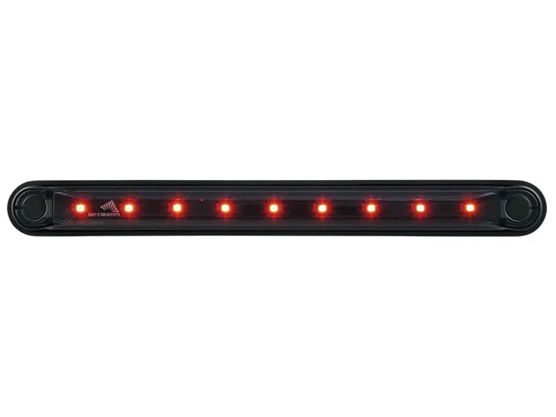 Optibeam Dark Phantom LED-positionsljus röd 239,4 x 24,6 mm, 5 m ADR-kabel - Ledextraljus.eu