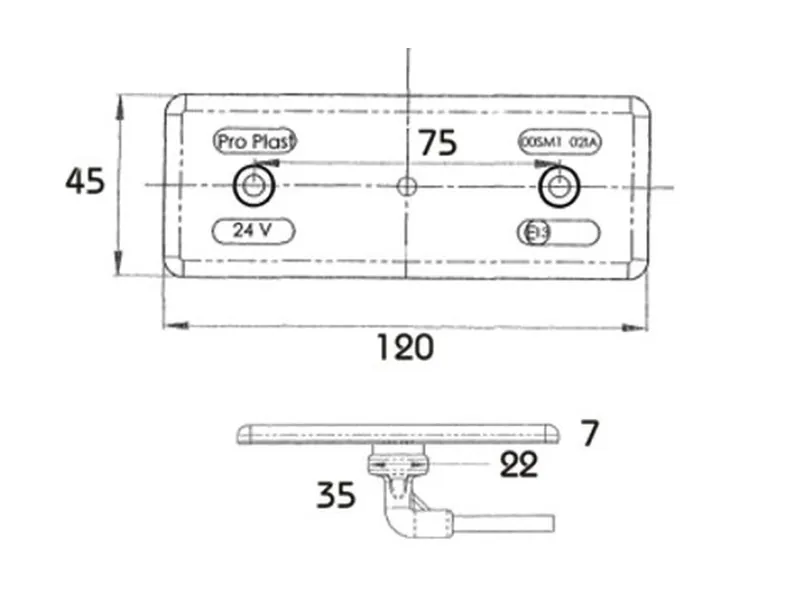LED Sidomarkeringsljus 24V med Reflektor - 120mm - Bild 3
