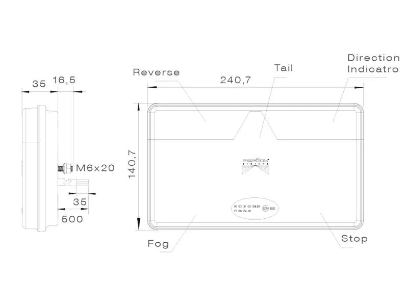 Aspöck LED Bakljus Släpvagn Höger 9-32V med Dimljus och Triangelreflex - Bild 2