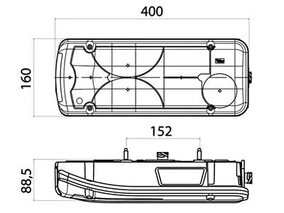 Bakljus 7-kammarsystem 12-24V Höger med Sidoreflex för MAN och Tunga Fordon 152mm - Bild 3