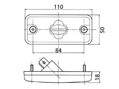 Sidomarkeringsljus Bärnstensgul för Iveco Stralis/Trakker - 110x50mm med Reflex - Bild 2
