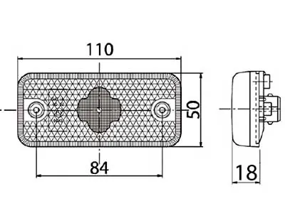 LED Sidomarkeringsljus Amber 24V 4 LED - Volvo Buss med Reflektor - Bild 2
