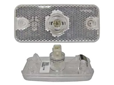 Sidomarkeringsljus Vit 12/24V med Reflektor - Skruvavstånd 84mm - Ledextraljus.eu