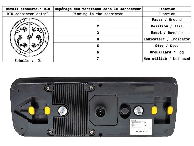 Vignal LED Baklampa 24V med Dynamisk Blinkers - 350x130mm - Bild 3