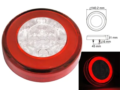 LED-Bakljus Neon Effect 12-24V ø140mm Broms/Position/Blinkers E-godkänd - Ledextraljus.eu