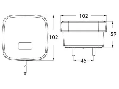 Proplast LED-Bakljus 12V Multifunktion med Integrerad Blinkerskontroll 102x102mm - Bild 2