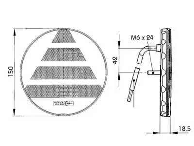 Proplast LED Bakljus Kombination 12-24V ø150mm IP6K9K med Triangelreflex - Bild 2
