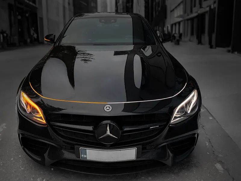 LED Motorhuv Ljuslist Vit/Orange 180cm 11-15V - Tuning med Blinkfunktion - Ledextraljus.eu