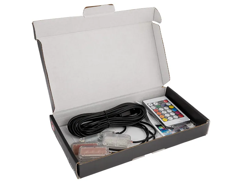 LED RGB Innerbelysning Set - 4 Ljusenheter med Fjärrkontroll och APP-Styrning - Bild 3