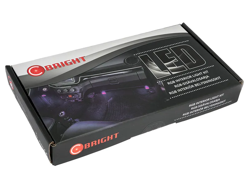 LED RGB Innerbelysning Set - 4 Ljusenheter med Fjärrkontroll och APP-Styrning - Bild 5