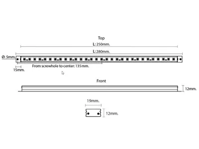 LED Rail 280mm Innerbelysning 24V 330lm 4000K för Kommersiella Fordon - Bild 2