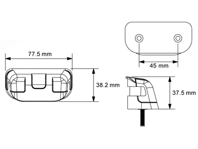 LED Skyltbelysning 12-24V Svart ECE-Godkänd för Lastbil & Släpvagn - Bild 2