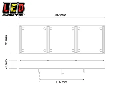 LED AUTOLAMPS LED-bakljus Kompakt Kombinationslampa 12-24V 282mm - Bild 2