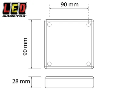LED AUTOLAMPS LED-bakljus 90x90mm 12-24V Stopp/Bakljus - Bild 2