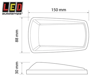 LED AUTOLAMPS LED-Sidopositionsljus Gul 12-24V 12 LED 150x88mm ECE-Godkänt - Bild 2