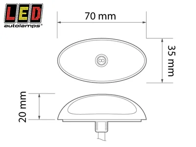 Led Autolamps LED Sidomarkeringsljus 12-24V Röd/Vit Kompakt - Bild 2