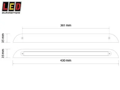 Led Autolamps Hölje för LED Dörrbelysning 430mm 12-24V Vit - Bild 2