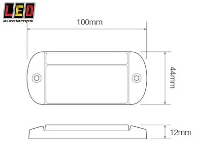 LED AUTOLAMPS Sidomarkeringsljus Vit 12-24V 3-LED Smal Design 12mm - Bild 2