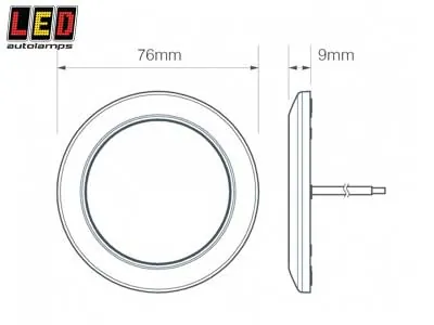 LED Autolamps LED Innerbelysning 12V 180lm Kallvit - Låg Profil 9mm - Bild 2