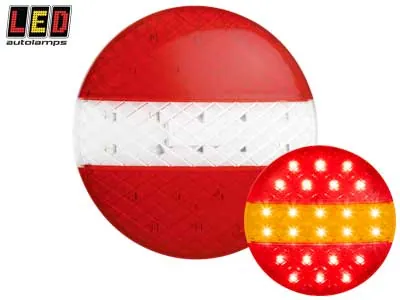LED Autolamps LED Bakljus Rund Kombination 12-24V ø140mm Stopp/Bak/Blinkers - Ledextraljus.eu