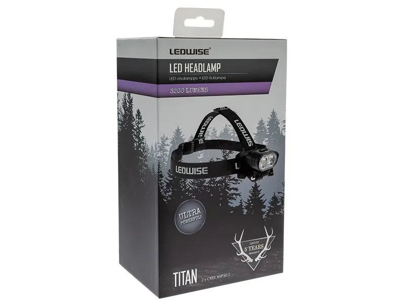 Ledwise Titan Pannlampa 3200lm XHP50.2 LED USB-C 7.2V 5200mAh - Bild 2