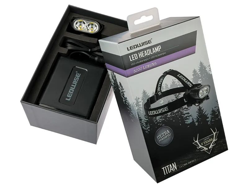 Ledwise Titan Pannlampa 3200lm XHP50.2 LED USB-C 7.2V 5200mAh - Bild 3