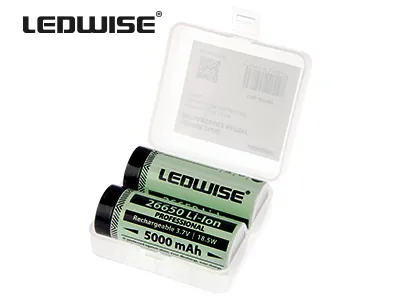 LEDWISE Laddningsbart Batteri 2x 26650 5000mAh 3.7V för Ficklampor och Pannlampor - Bild 2