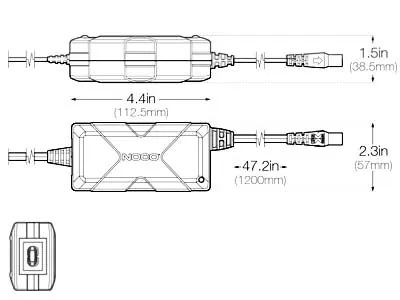 NOCO Genius Boost Strömadapter 14V 4A 56W Snabbladdare - Bild 2