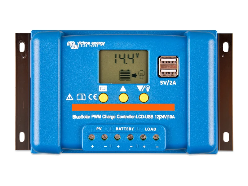 Victron Energy BlueSolar PWM-LCD&USB 12/24V 20A Solcellsregulator - Ledextraljus.eu