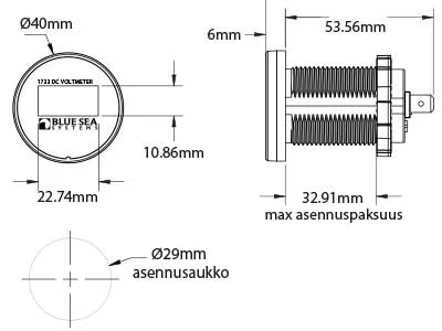 BLUE SEA Mini OLED Voltmeter 8-36V - Bild 3