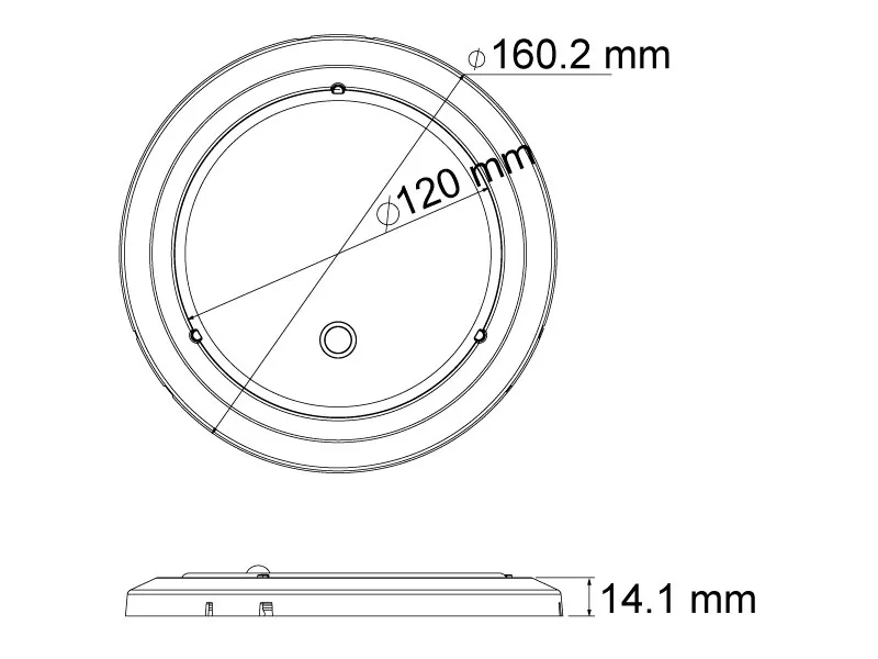 LED-kupébelysning rund med rörelsesensor 12-24V, ø 160 mm - Bild 4