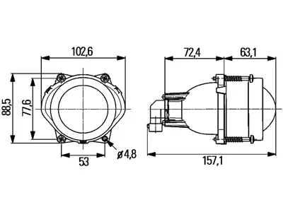 HELLA Framljus HB3 60W 12V - ECE-godkänd strålkastare 102.6x88.5mm - Bild 5