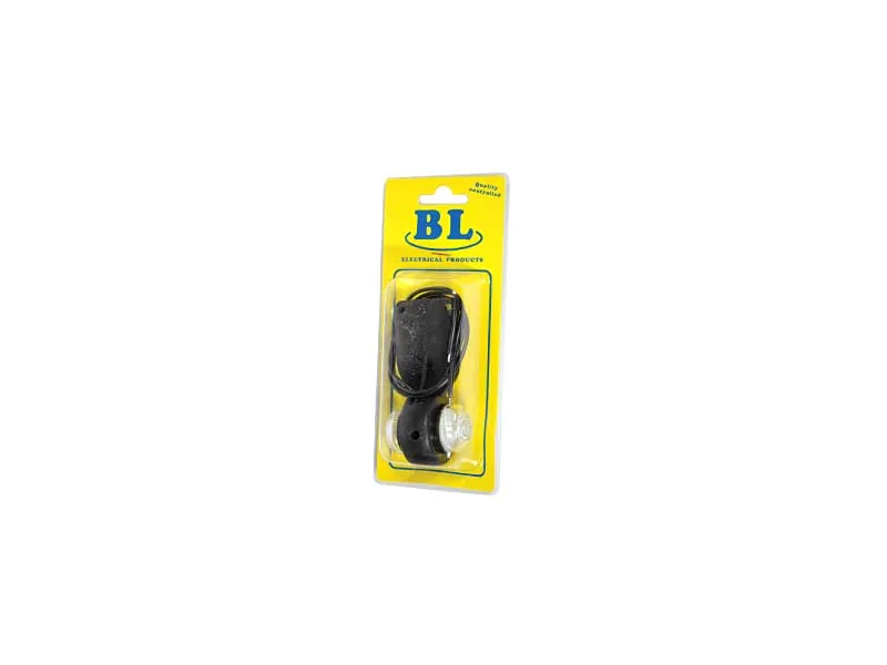 BL LED-markeringsljus vit/röd med rak gummiarm 12V