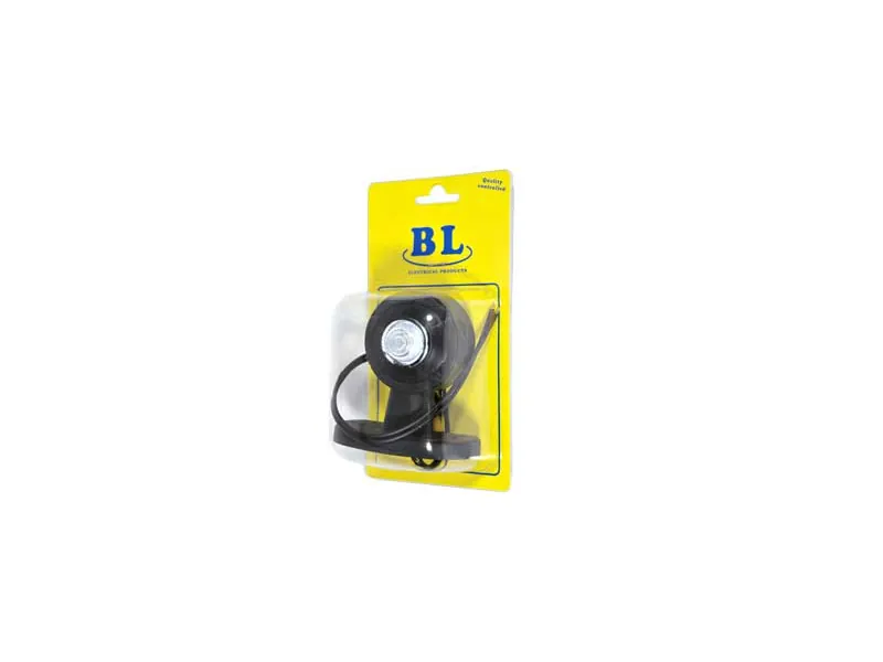 BL LED-markeringsljus vit/röd med rak gummiarm 24V, 95 mm