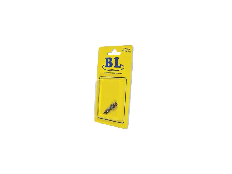 BL LED-kontrollampa gul 12V, krom, ø 8 mm