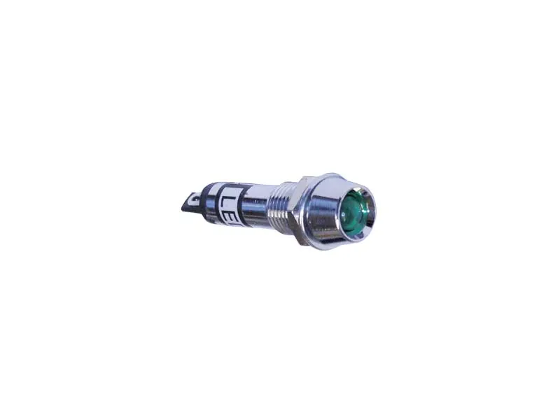 BL LED-kontrollampa grön 12V, krom, ø 8 mm - Bild 2