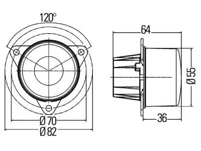 HELLA LED Bakre Blinkers 12V 6 LED Klar Lins ø55x64mm - Bild 2