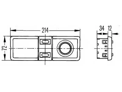 HELLA Innerbelysning 12/24V med 2 Strömbrytare - Taklampa + Läsljus - Bild 2