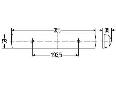 HELLA LED-innerbelysning 12V-24V 3.5W 4000K med strömbrytare 355mm - Bild 2