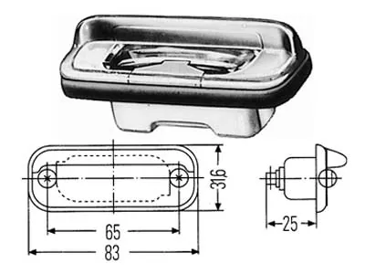 Skyltbelysning Infälld Montering 83x36mm SV8.5 - Nummerplåtsbelysning - Ledextraljus.eu