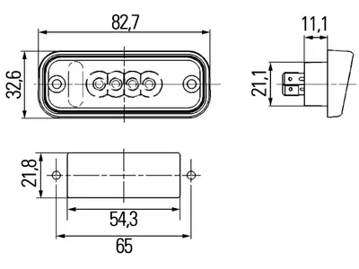 HELLA LED Skyltbelysning 24V 4xLED 82.7x32.6mm E-godkänd - Bild 2