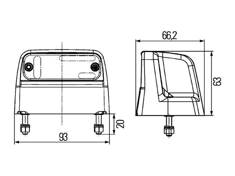 LED Skyltbelysning 12-24V med 2 LED - Klar Lins och Bultmontage - Bild 3