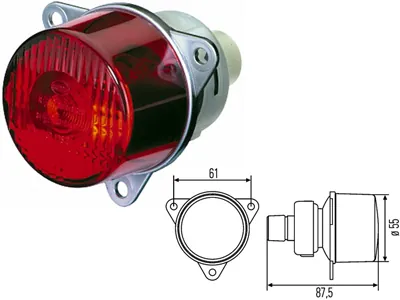 Hella Dimljus Bak 88x55mm BA15s Infällningsmontage - Ledextraljus.eu
