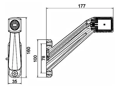 HELLA LED Sidomarkeringsljus 12/24V Höger Vit-Röd-Gul med Gummiarm - Bild 2