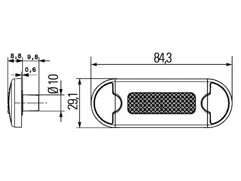 HELLA LED Sidomarkeringsljus Röd 0.5W 12-24V Infälld Montering - Bild 3