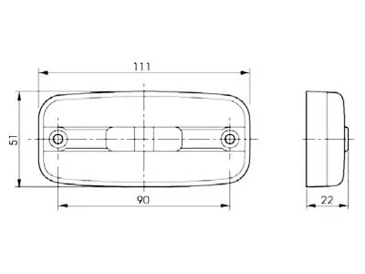 TALMU LED Sidomarkeringsljus Gul 12V med ADR-godkännande och Reflektor - Bild 2