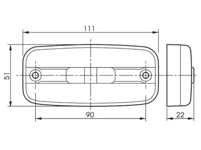TALMU LED Sidomarkeringsljus Röd 24V med Reflex ADR-Godkänd 2xLED - Bild 2