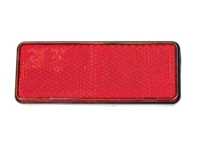 Reflektorpar Röd 37x95mm - 2-pack med Klisterfäste - Ledextraljus.eu