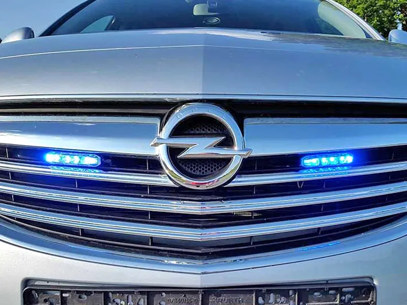 LED Horisontell Signallampa Blå 12-24V 6x Power LED 19 Blinkmönster - Bild 4